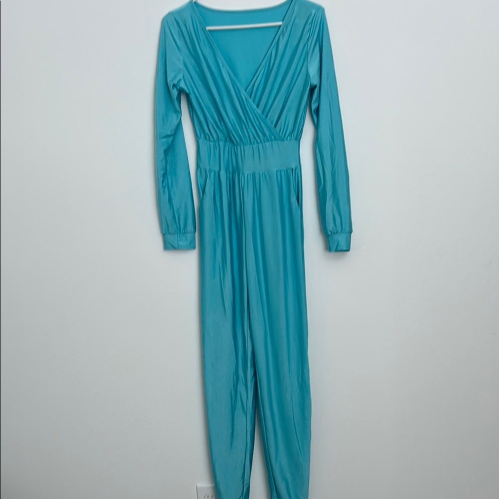 Teal Long Sleeve Jumpsuit